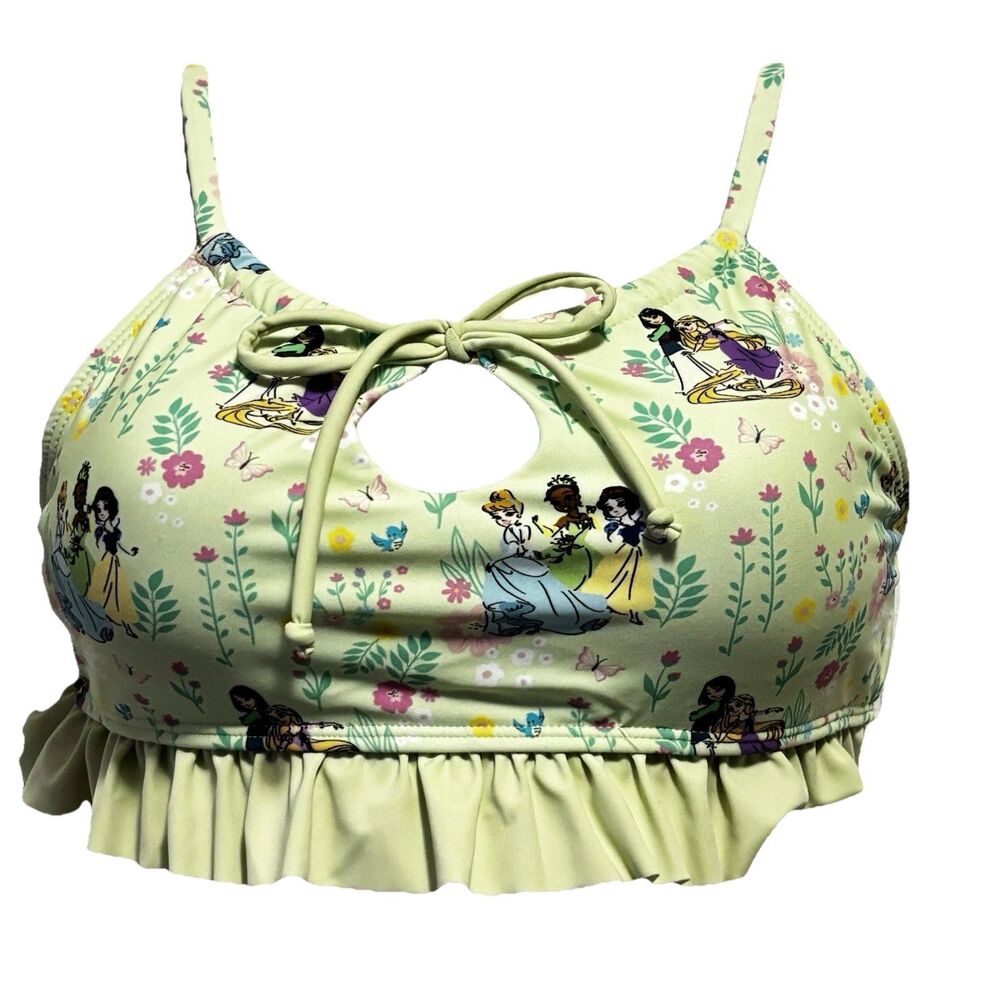Hot Topic Disney Princess MEDIUM Green Bikini Top Only NWT